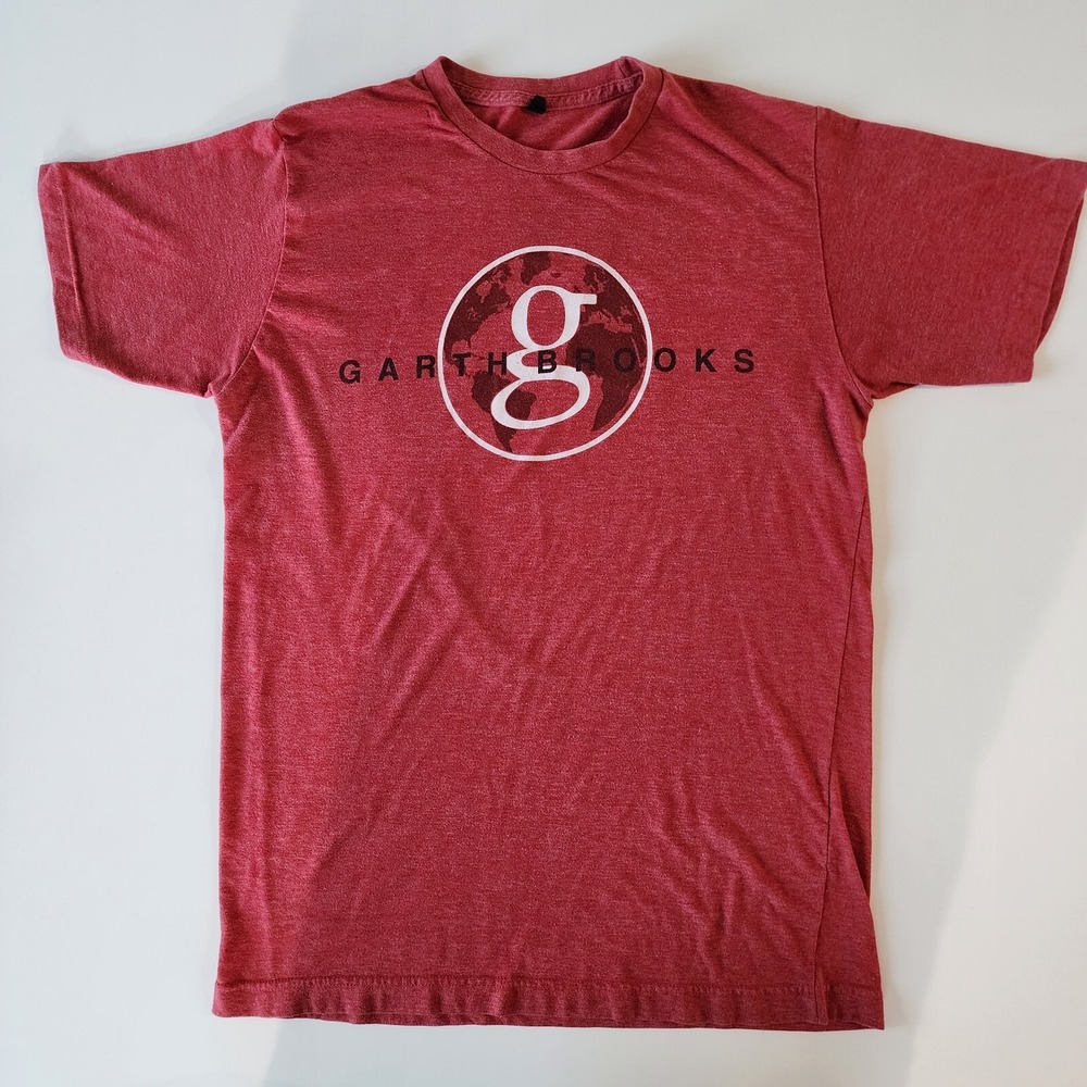 GARTH BROOKS World Tour Shirt Womens Medium Concert‎ Country 37" Chest Red Tee